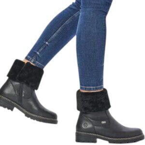 Remonte Stefanie 71 Waterproof Boots Womens Size 5.5 Black Side Zip Comfort NWB‎